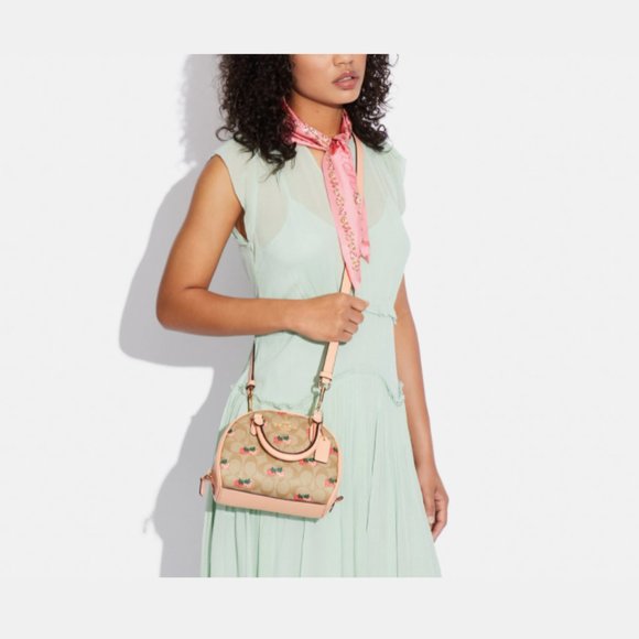 Coach | Sydney Satchel In Signature Canvas With Strawberry Print - Picture 4 of 13